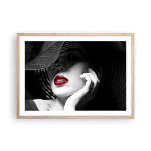 Poster în ramă de stejar deschis - Studiu în stacojiu - 70x50 cm