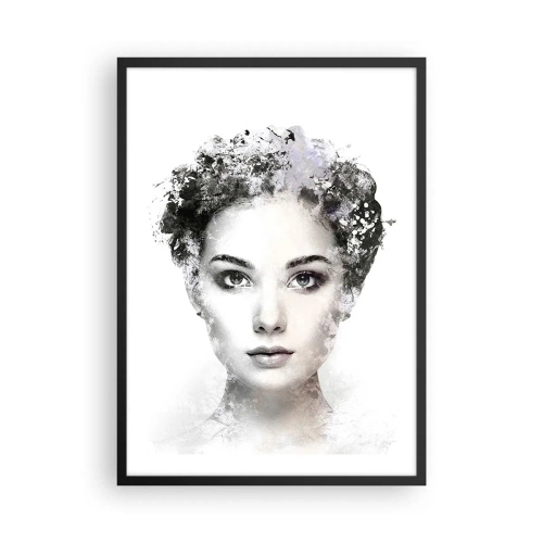 Poster în ramă neagră - Portret artistic al unei femei cu elemente abstracte - 50x70cm - Un portret extrem de elegant - Decorațiune modernă pentru perete pentru living și dormitor ARTTOR