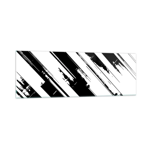 Tablou pe sticlă - Compoziție intensă și dinamică - 90x30 cm