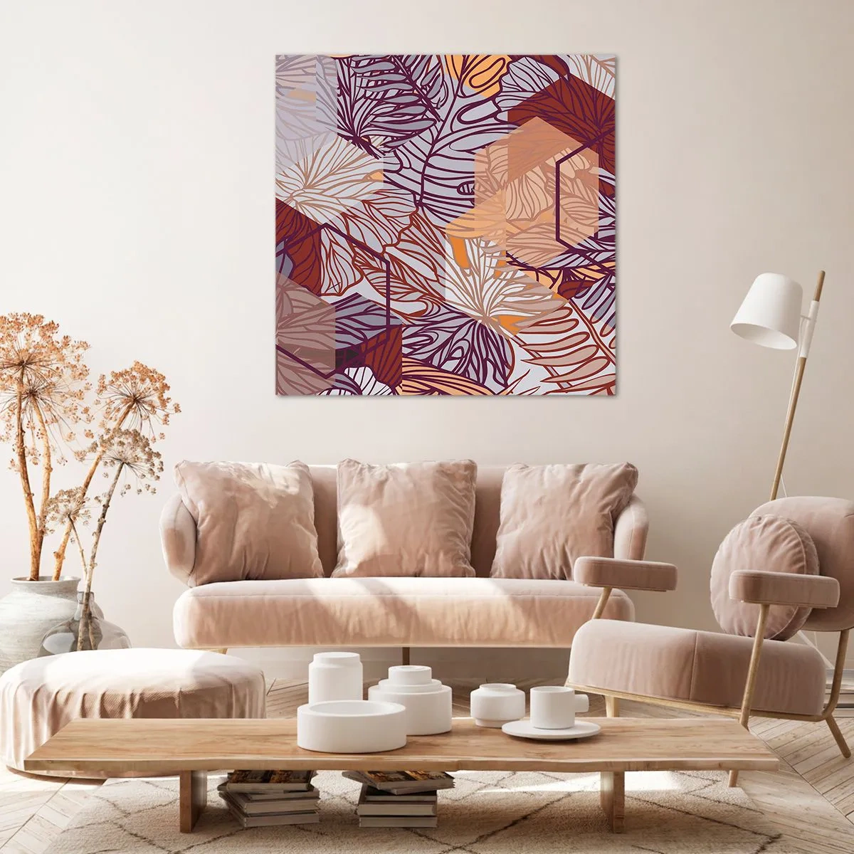 Tablou pe pânză - Relația imposibilă dintre geometrie și natură - 30x30 cm