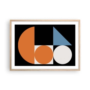 Poster în ramă de stejar deschis - Sistem de figuri - 70x50 cm