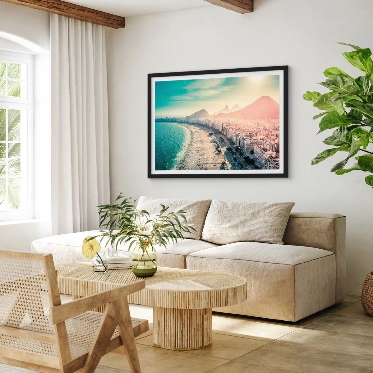 Poster în ramă neagră - Vacanță perpetuă în Rio - 70x50 cm