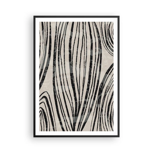 Poster în ramă neagră - Deversare de linii - 70x100 cm