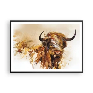 Poster în ramă neagră - Mândria vânătorului - 100x70 cm