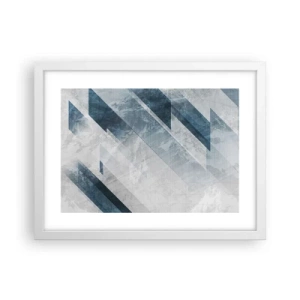 Poster în ramă albă - Compoziția spațială - mișcarea griului - 40x30 cm