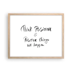 Poster în ramă de stejar deschis - Cum să trăim bine? - 50x40 cm