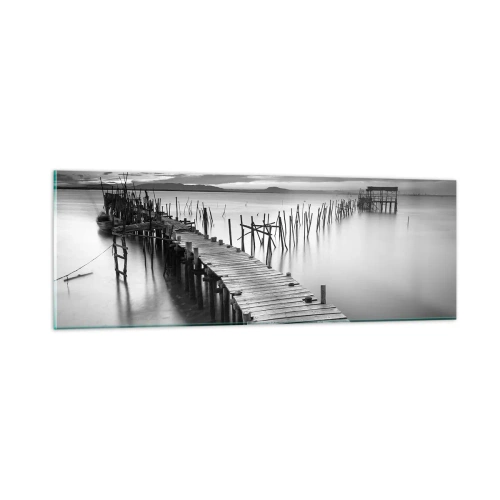 Tablou pe sticlă - Liniștea unui țărm uitat - 90x30 cm