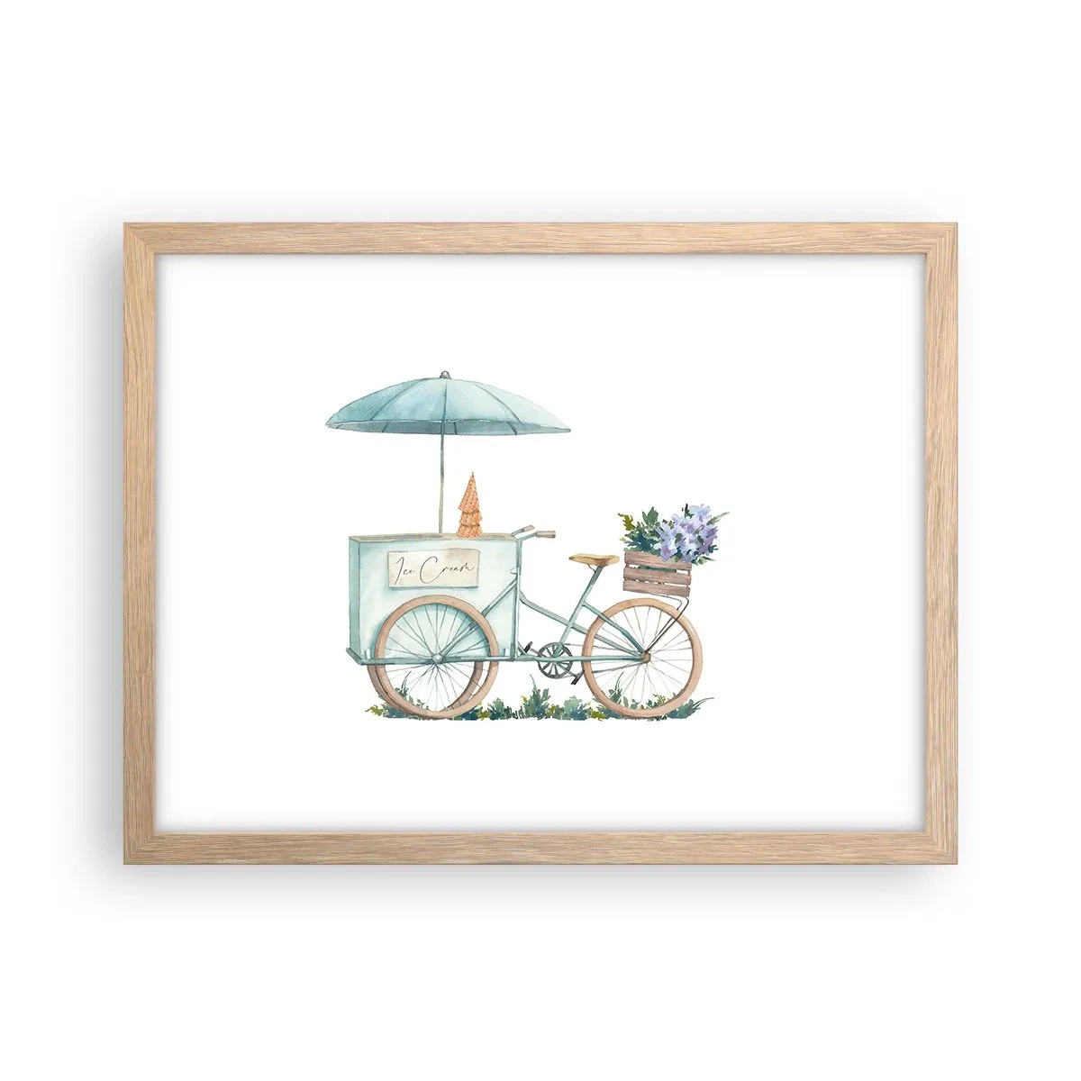 Poster în ramă de stejar deschis - O dulce amintire de vară - 40x30 cm