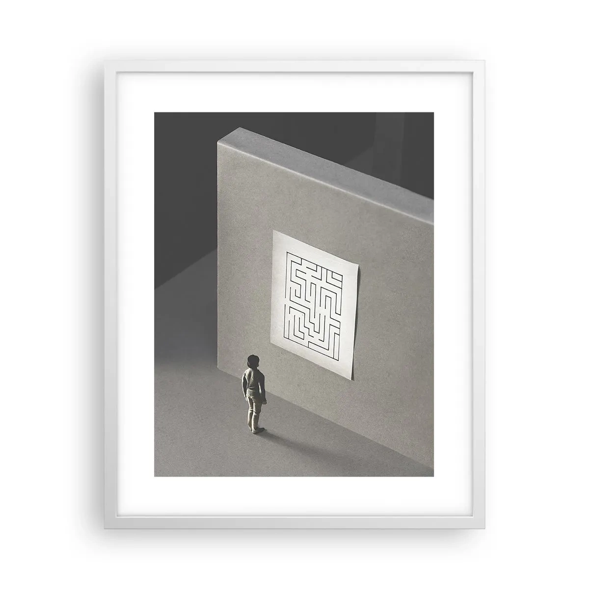 Poster în ramă albă - Dar unde sunt? - 40x50 cm