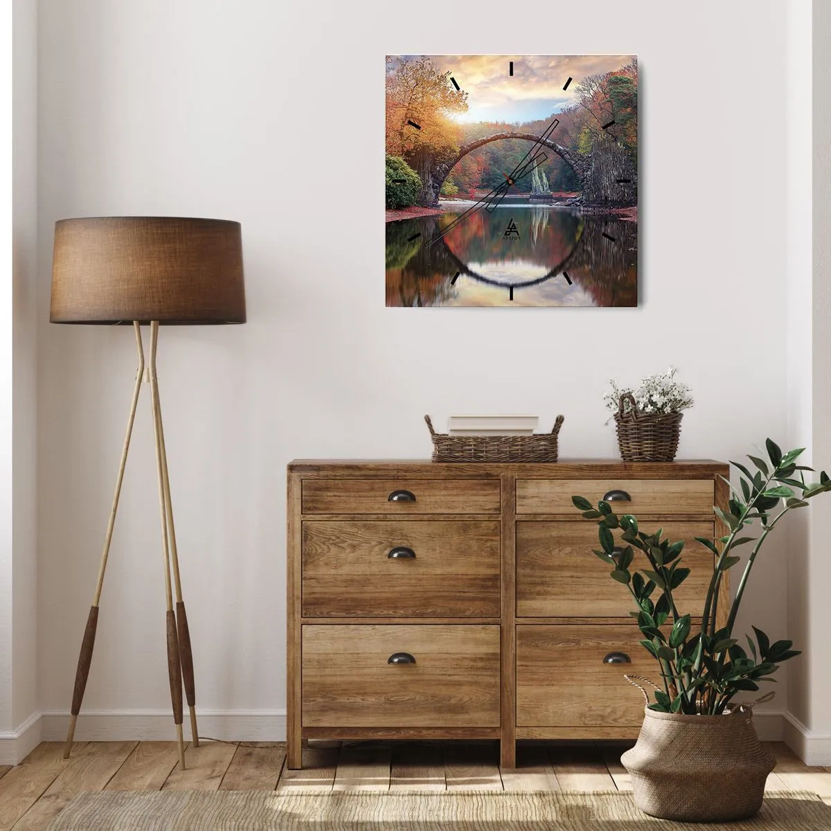 Ceas de perete - Ceas pe sticlă - De cealaltă parte a oglinzii - 40x40 cm