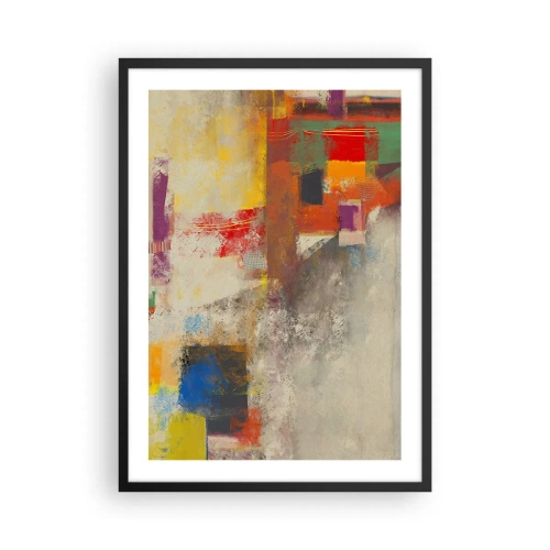 Poster în ramă neagră - Compoziție abstractă în culori vii - 50x70cm - Geometria culorilor - Decorațiune modernă pentru perete pentru living și dormitor ARTTOR