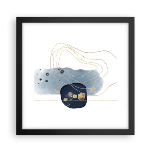 Poster în ramă neagră - Fantezie albastru-auriu - 30x30 cm