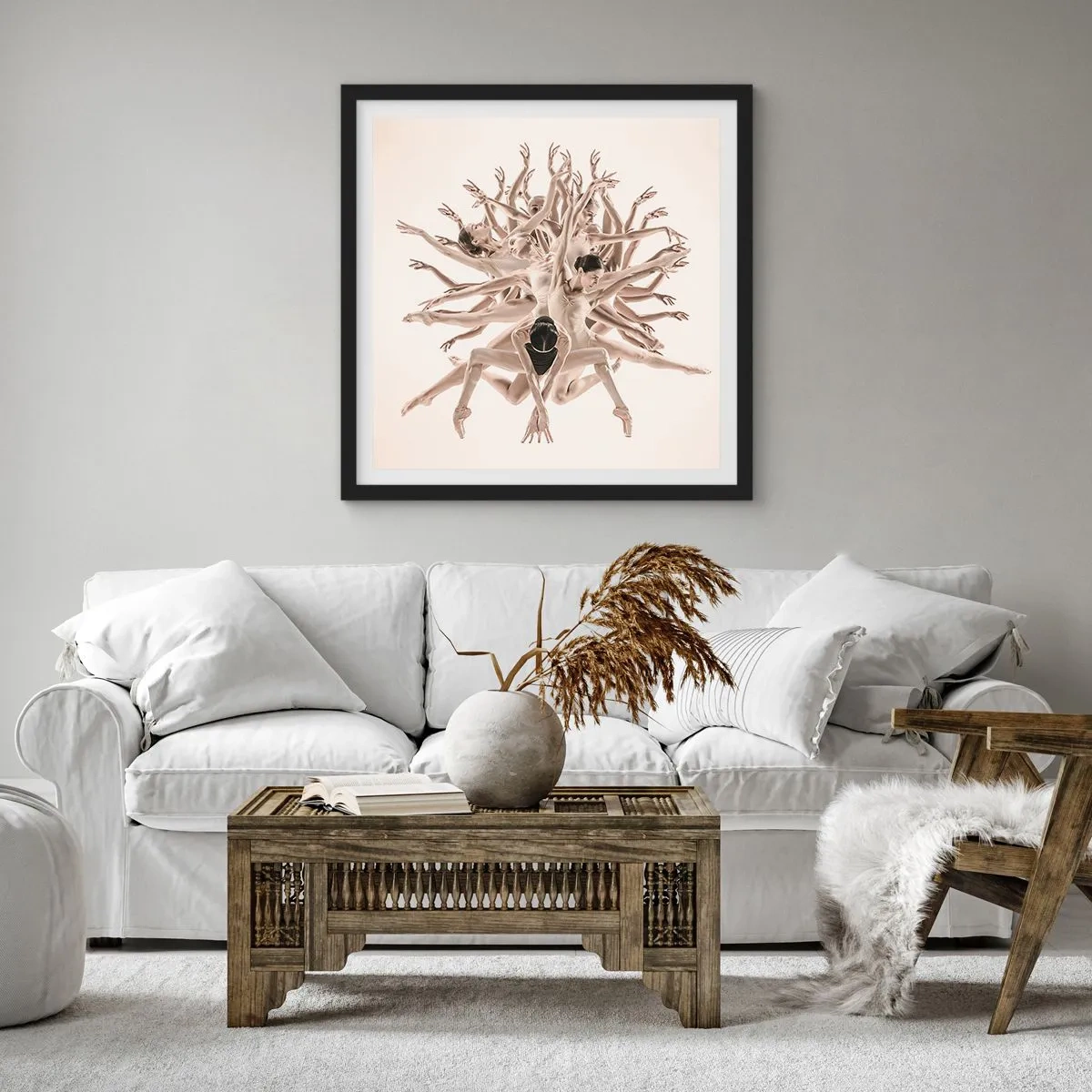 Poster în ramă neagră - Înflorirea în dans - 30x30 cm