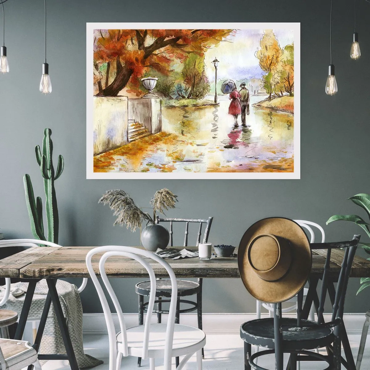 Poster - Toamnă romantică în parc - 40x30 cm