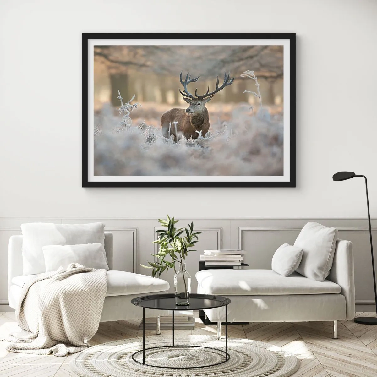 Poster în ramă neagră - O dimineață răcoroasă - 70x50 cm