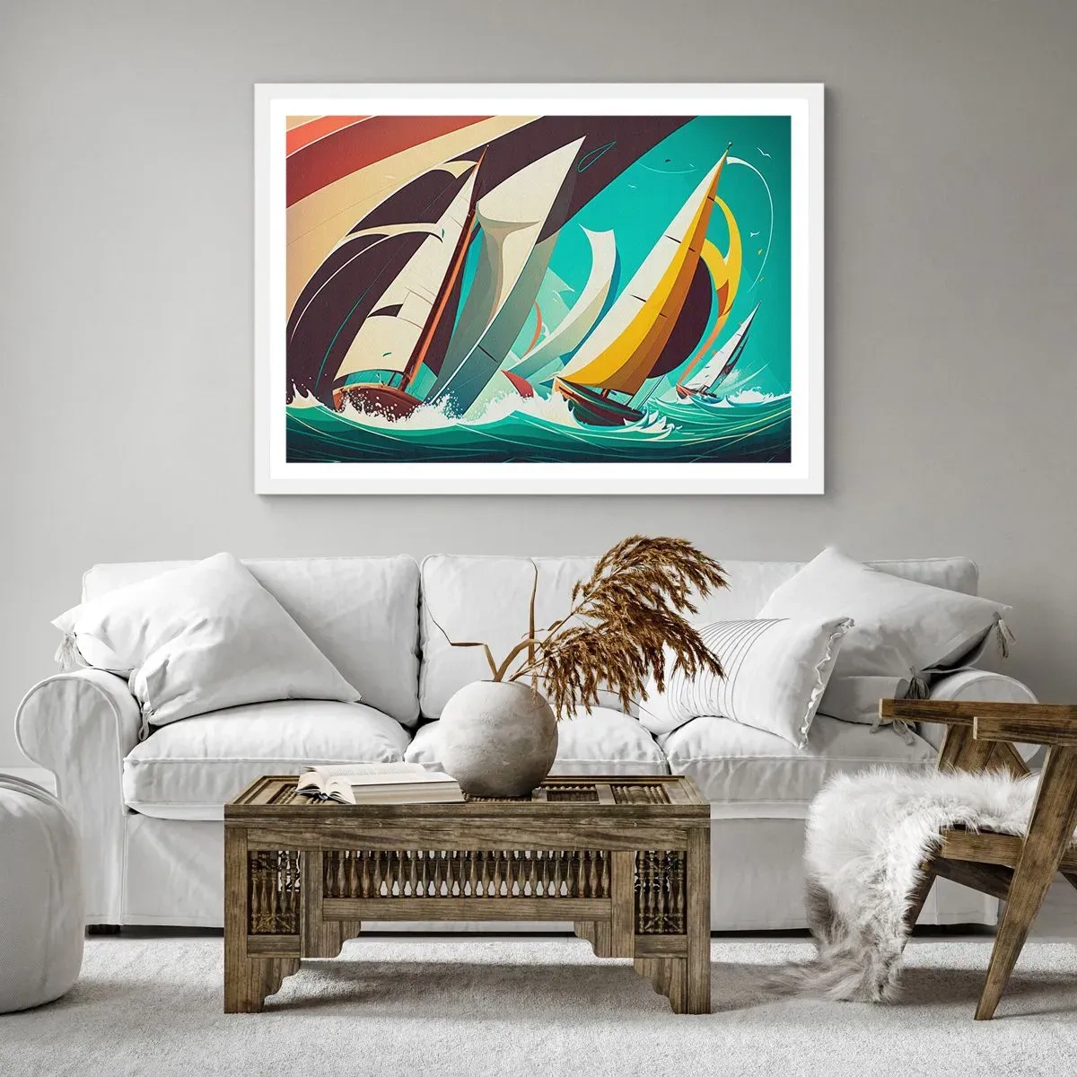 Poster în ramă albă - Voinici și învingători - 100x70 cm