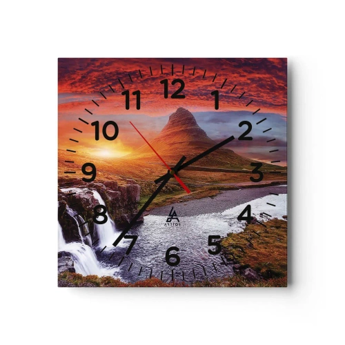 Ceas de perete - Ceas pe sticlă - Imaginea Pământului de Mijloc - 30x30 cm