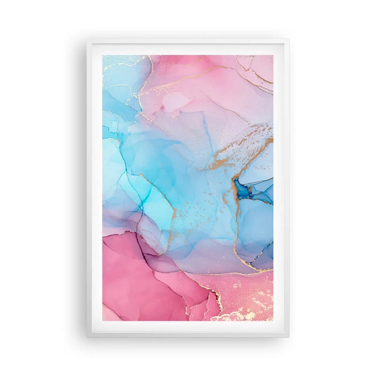 Poster în ramă albă - Întâlnire și întrepătrundere - 61x91 cm