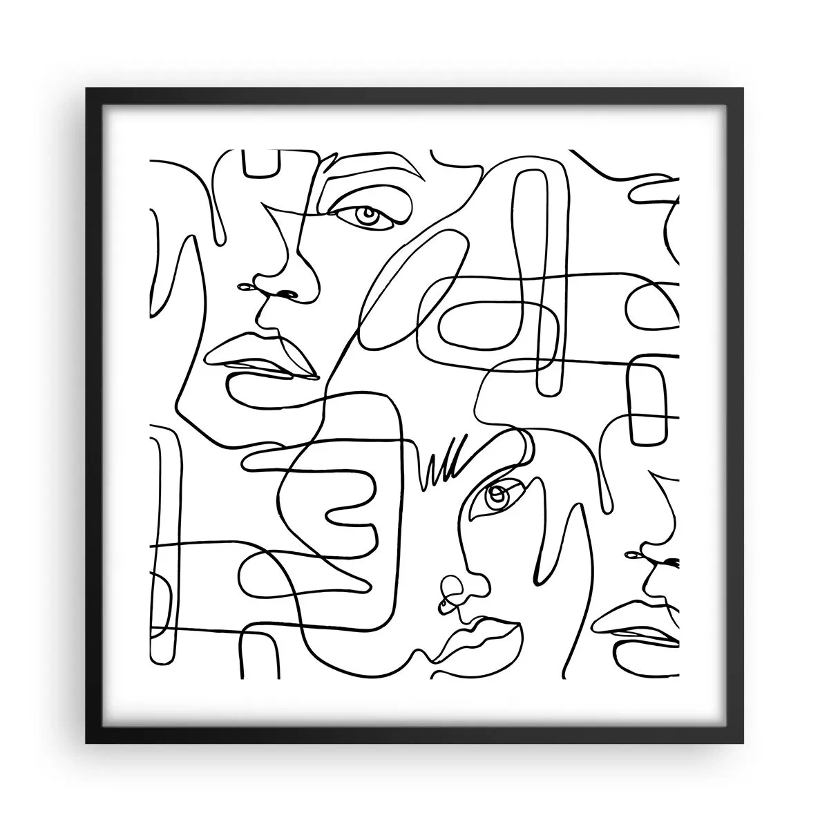 Poster în ramă neagră - Într-o încurcătură de emoții - 50x50 cm