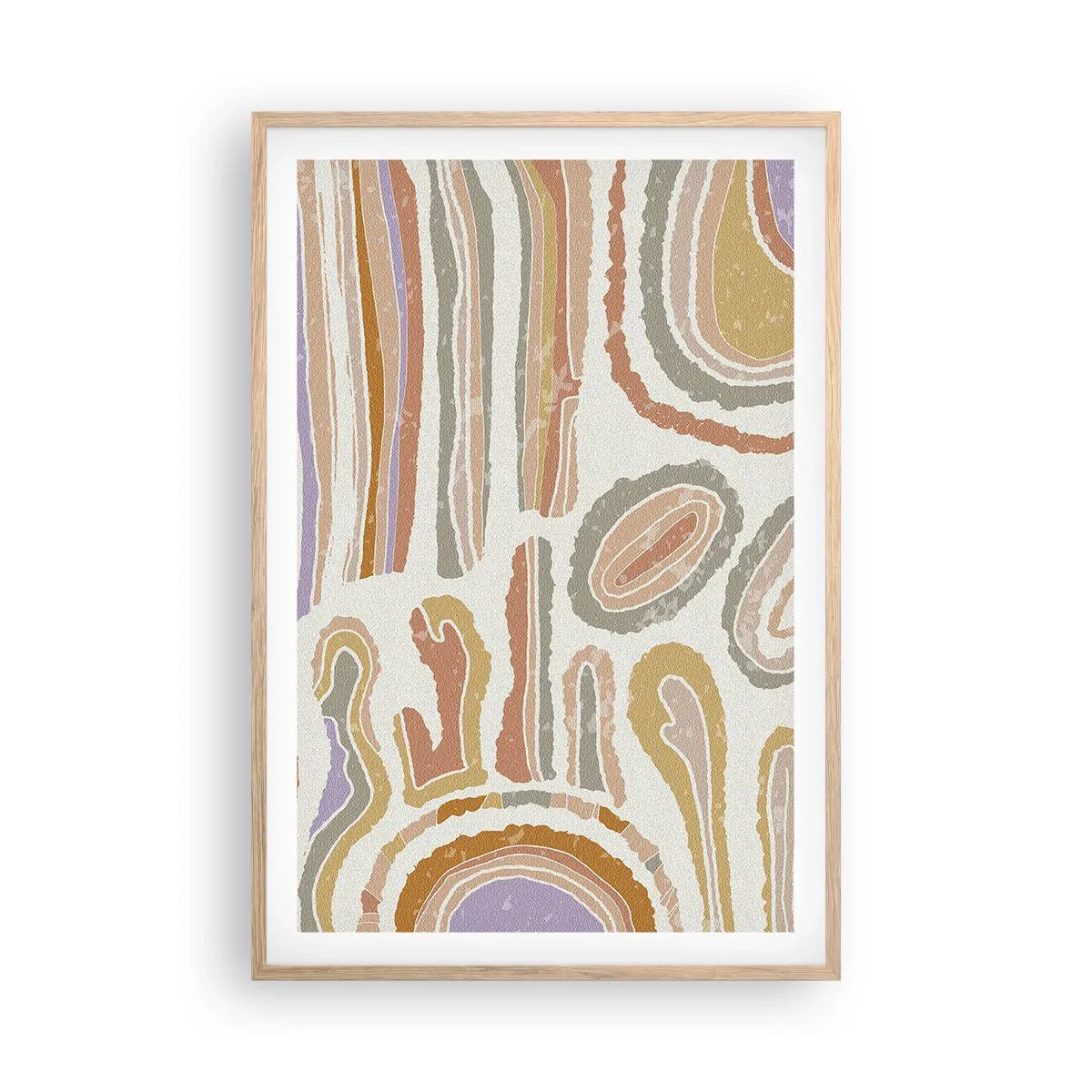Poster în ramă de stejar deschis - Secțiuni colorate - 61x91 cm