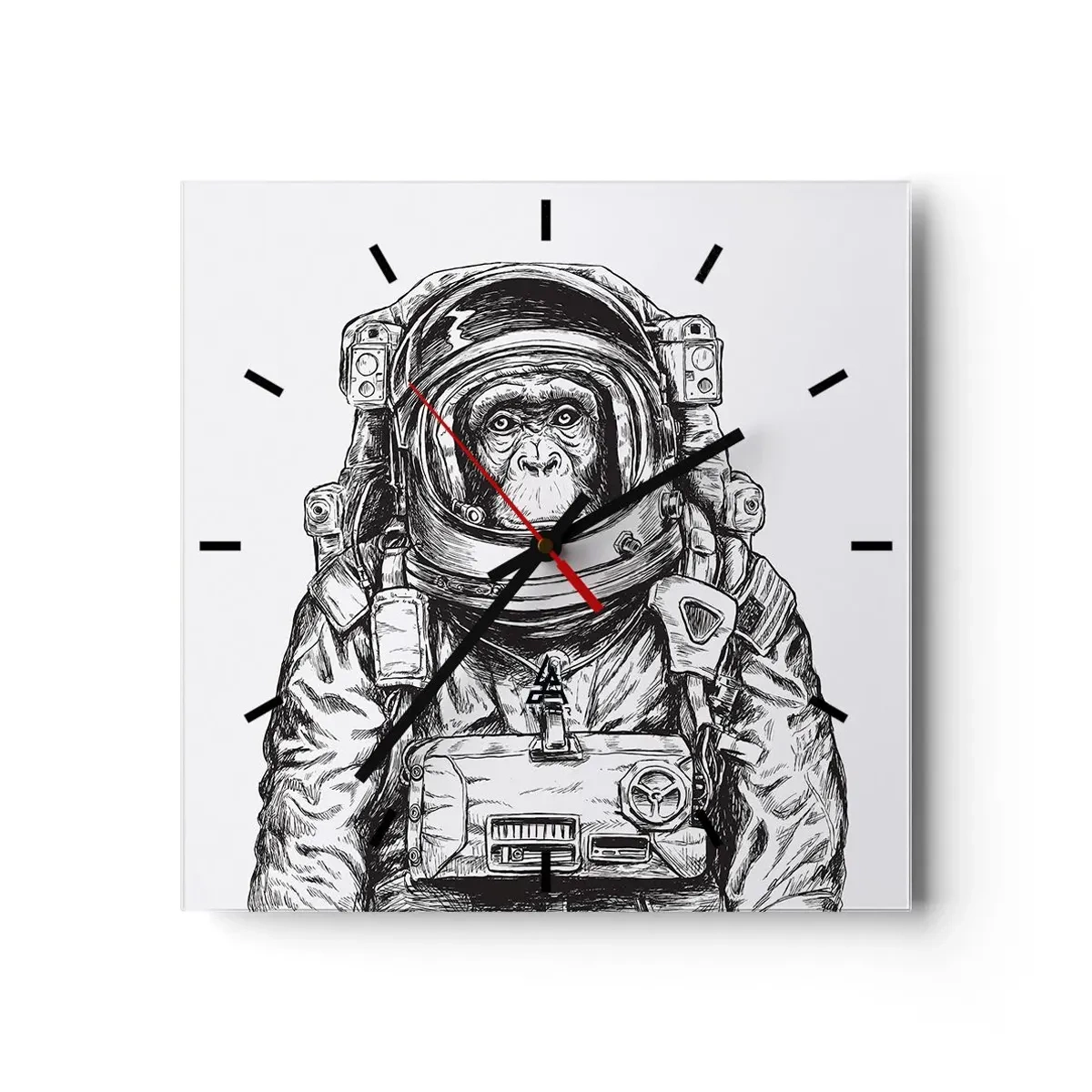 Ceas de perete - Ceas pe sticlă - Evoluție alternativă - 40x40 cm