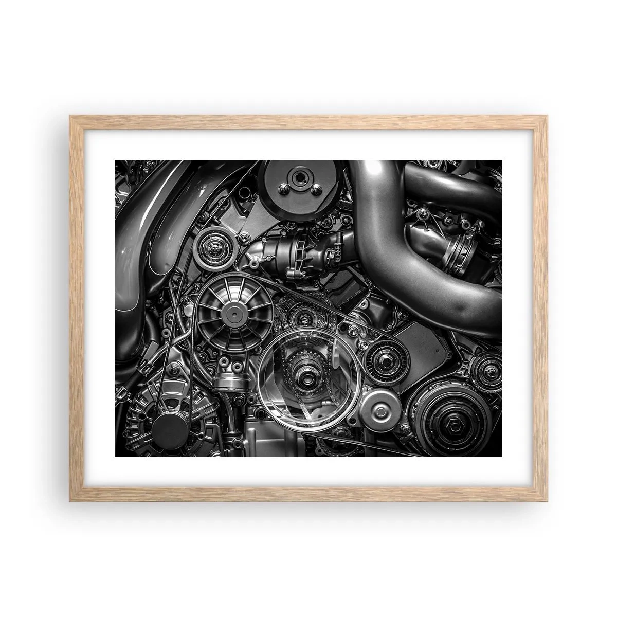 Poster în ramă de stejar deschis - Poezia mecanicii - 50x40 cm