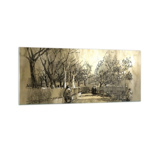 Tablou pe sticlă - Un moment reținut cu pene - 100x40 cm