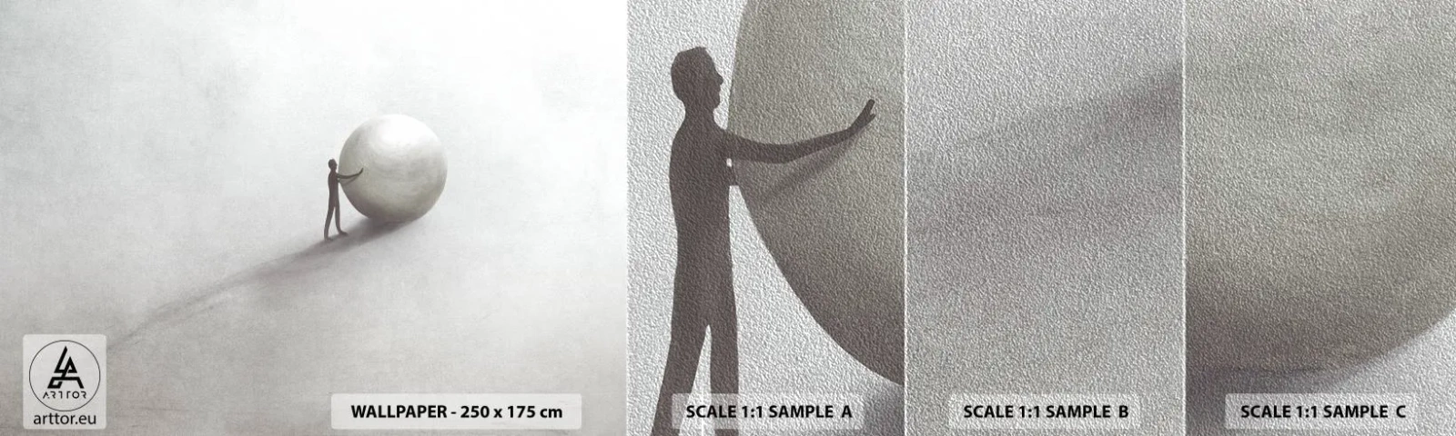 Mostră tapet Premium Sand - Jocul vieții - Abstracția, Bucată, Om - 100x30 cm