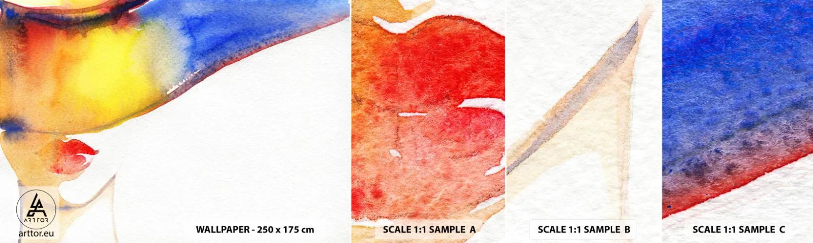 Mostră de Tapet Standard Eco - Portretul unei doamne    - Abstracția, Femeie, Pălărie - 100x30 cm