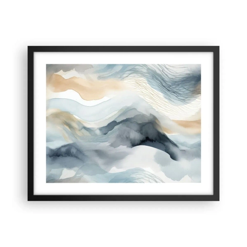 Poster în ramă neagră - Abstracție de zăpadă și ceață - 50x40 cm