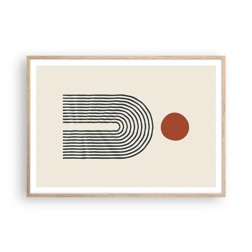Poster în ramă de stejar deschis - Magnetismul formelor și al culorilor - 100x70 cm