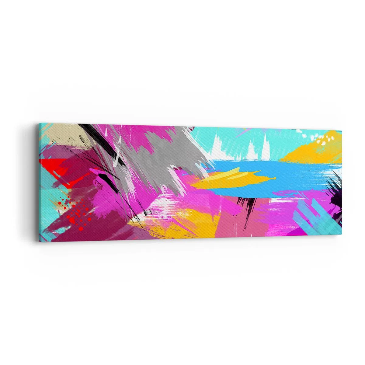 Tablou pe pânză - Mâzgălituri cu pensula - 90x30 cm