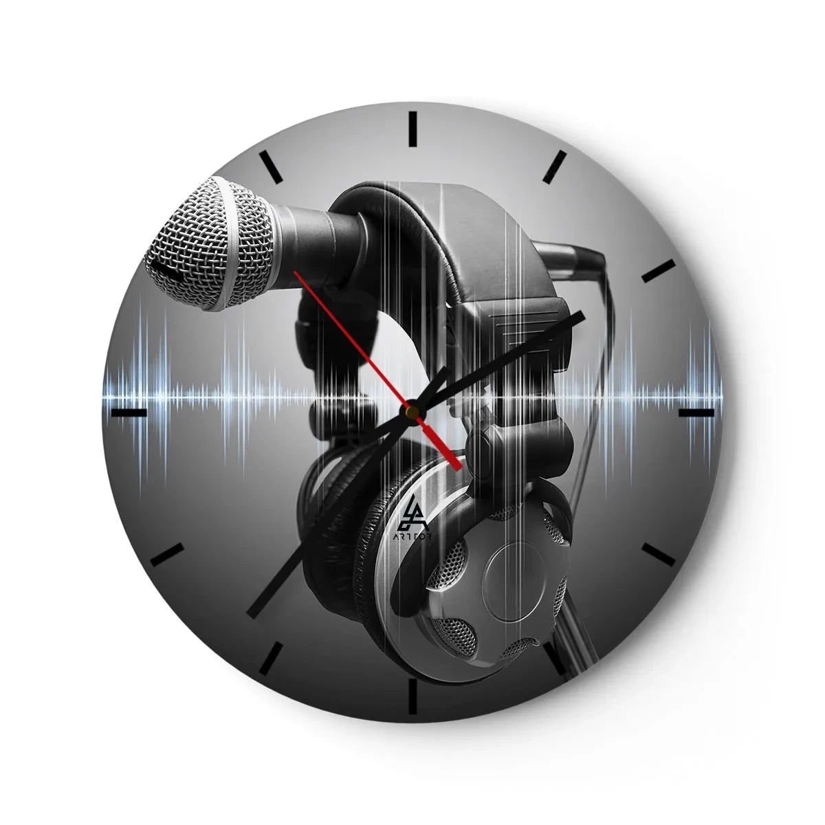 Ceas de perete - Ceas pe sticlă - Încă se mai poate auzi cântecul - 40x40 cm