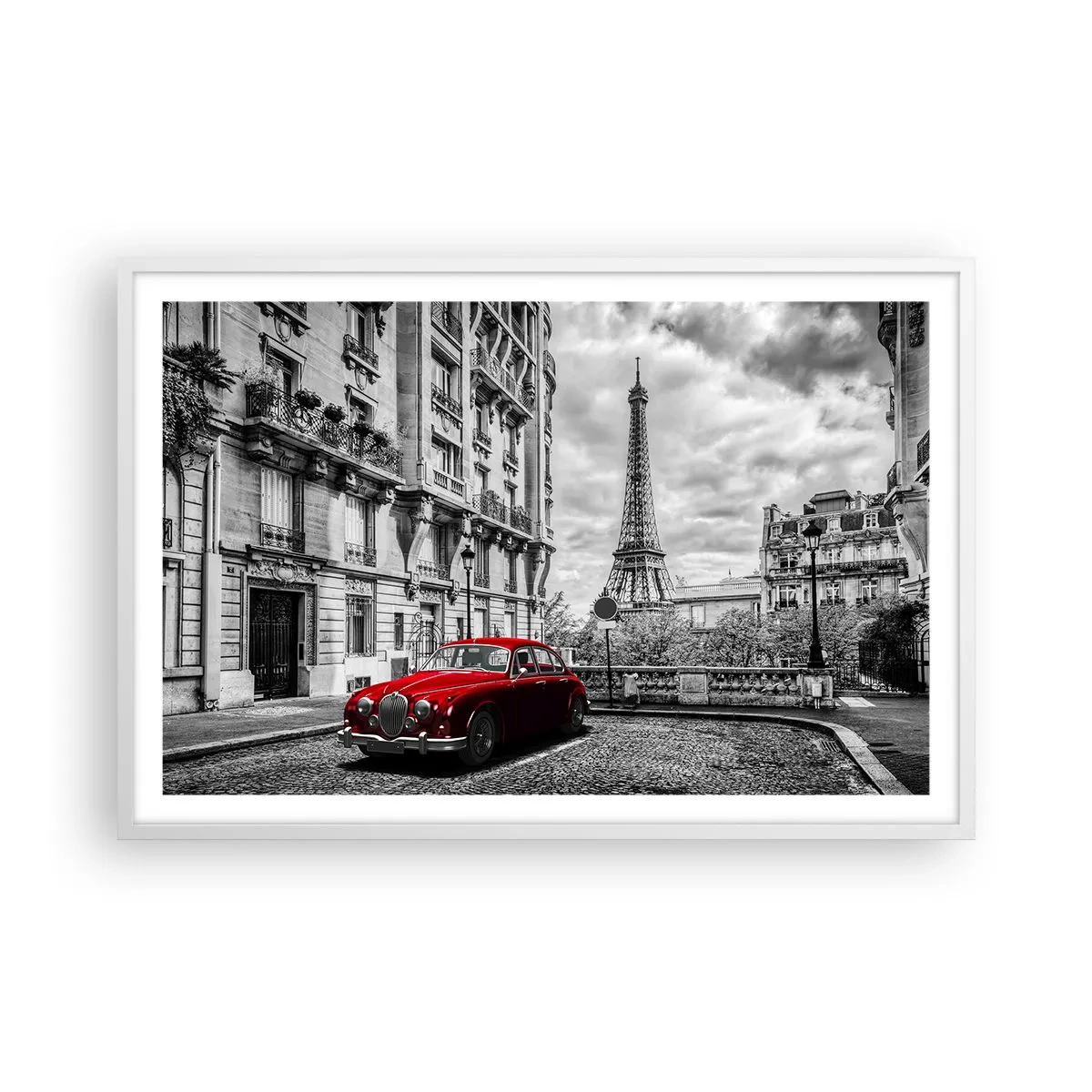 Poster în ramă albă - Prădător în oraș - 91x61 cm
