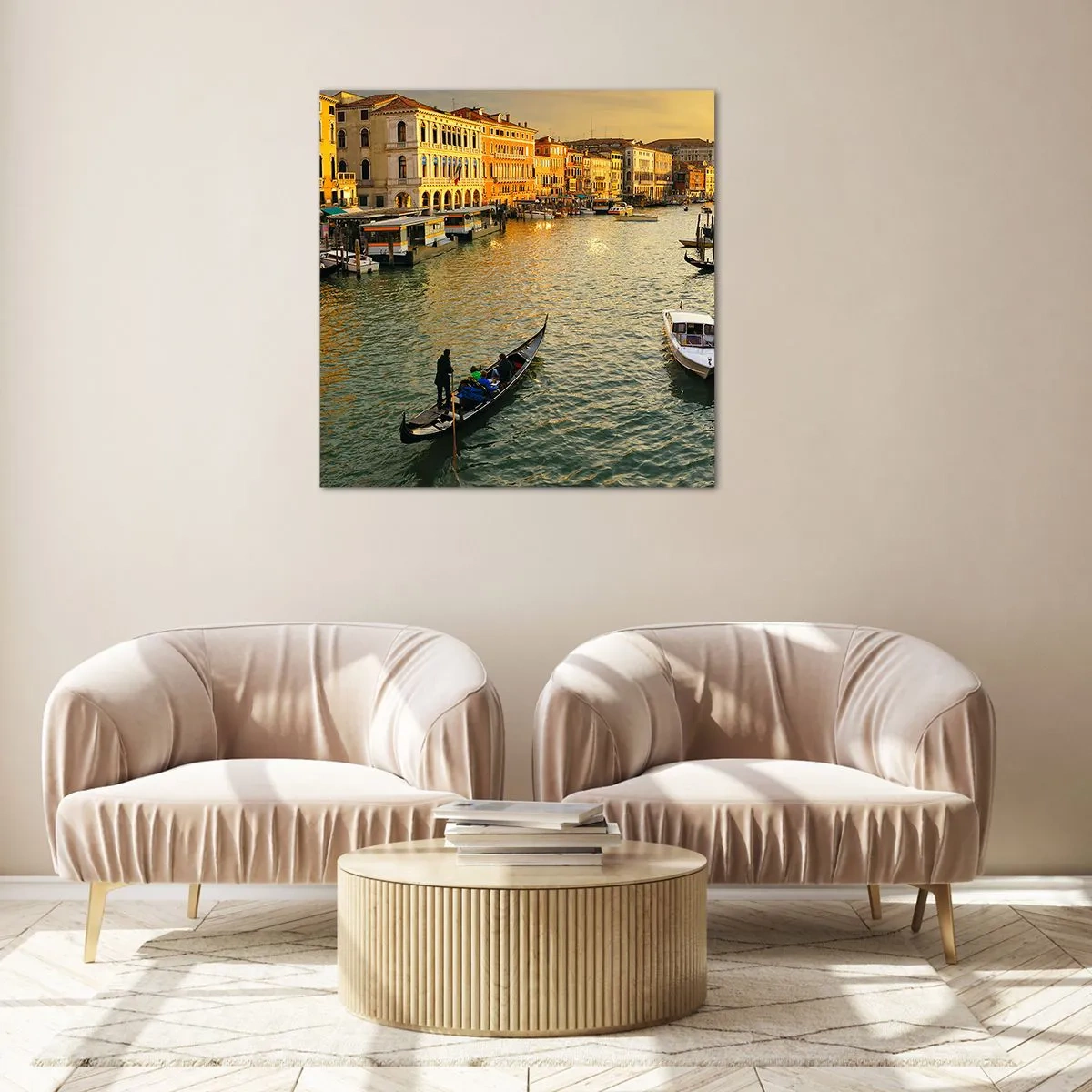 Tablou pe sticlă - Pe partea însorită a străzii - 30x30 cm