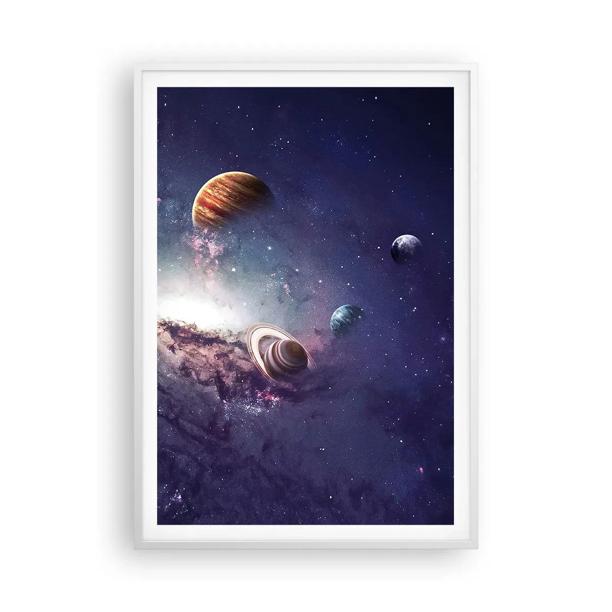 Poster în ramă albă - Sistemul de dans solar - 70x100 cm