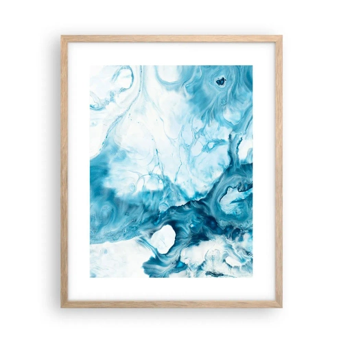 Poster în ramă de stejar deschis - Concert de nuanțe de albastru - 40x50 cm