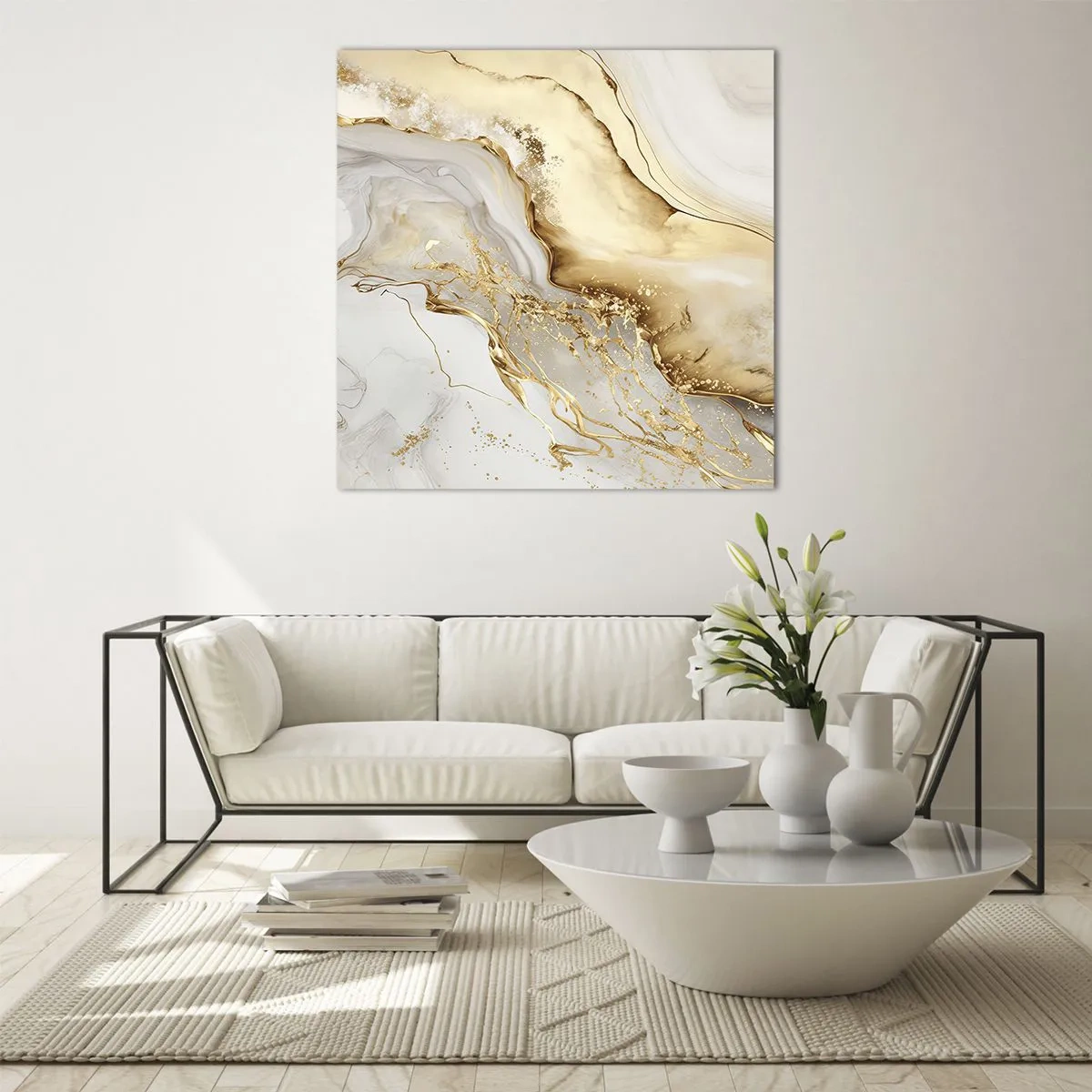 Tablou pe sticlă - Abstracție: frumusețe și bunătate - 60x60 cm