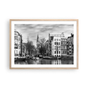 Poster în ramă de stejar deschis - Amsterdam vibes - 70x50 cm