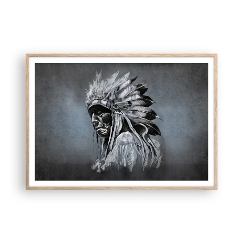 Poster în ramă de stejar deschis - Înapoi la rădăcini - 100x70 cm