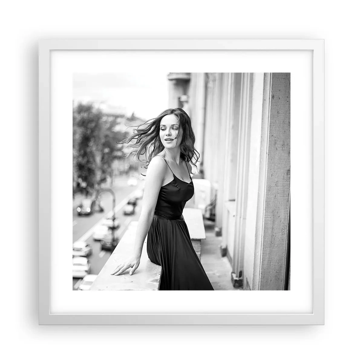 Poster în ramă albă - Cu siguranță e o fată pariziană - 40x40 cm