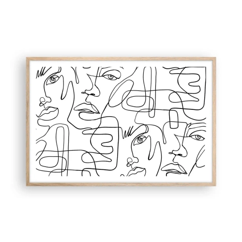 Poster în ramă de stejar deschis - Într-o încurcătură de emoții - 91x61 cm