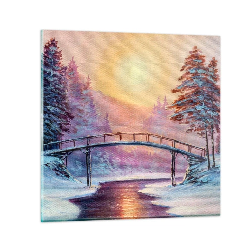 Tablou pe sticlă - Cele patru anotimpuri - iarna - 30x30 cm