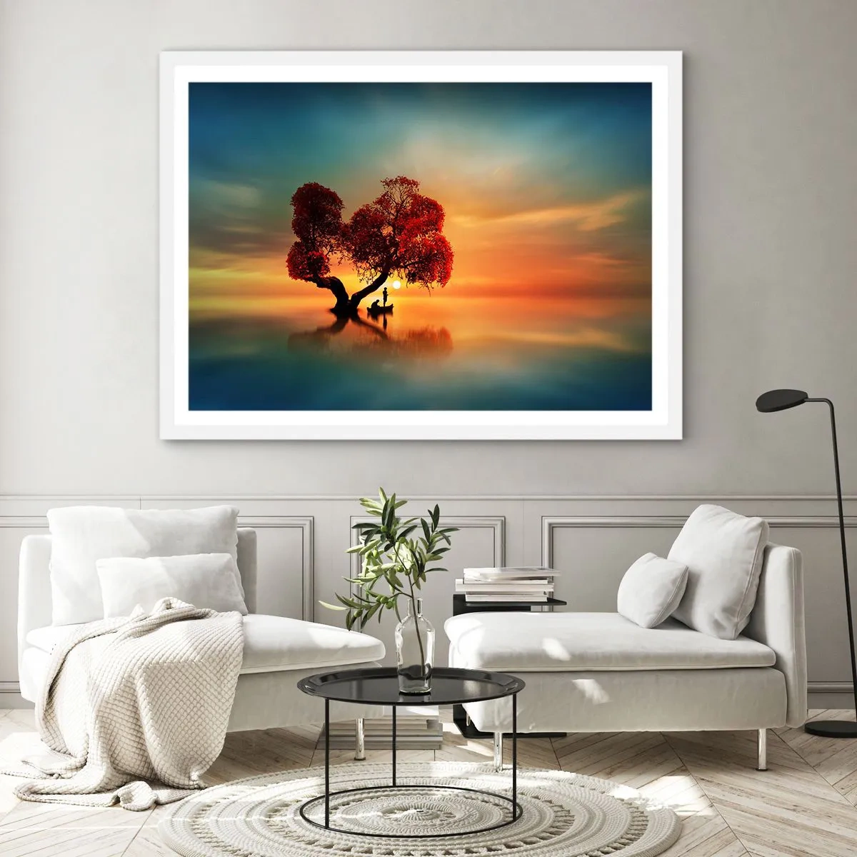 Poster în ramă albă - Lume îndepărtată și tăcută - 100x70 cm
