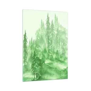 Tablou pe sticlă - Neclar prin ceața verde - 50x70 cm