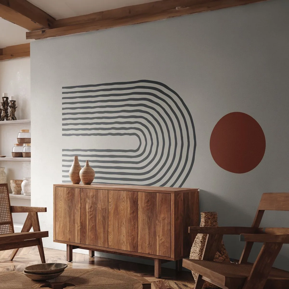 Tapet Standard Eco - Magnetismul formelor și al culorilor - Abstracția, Grafică, Model modern - 200x140 cm