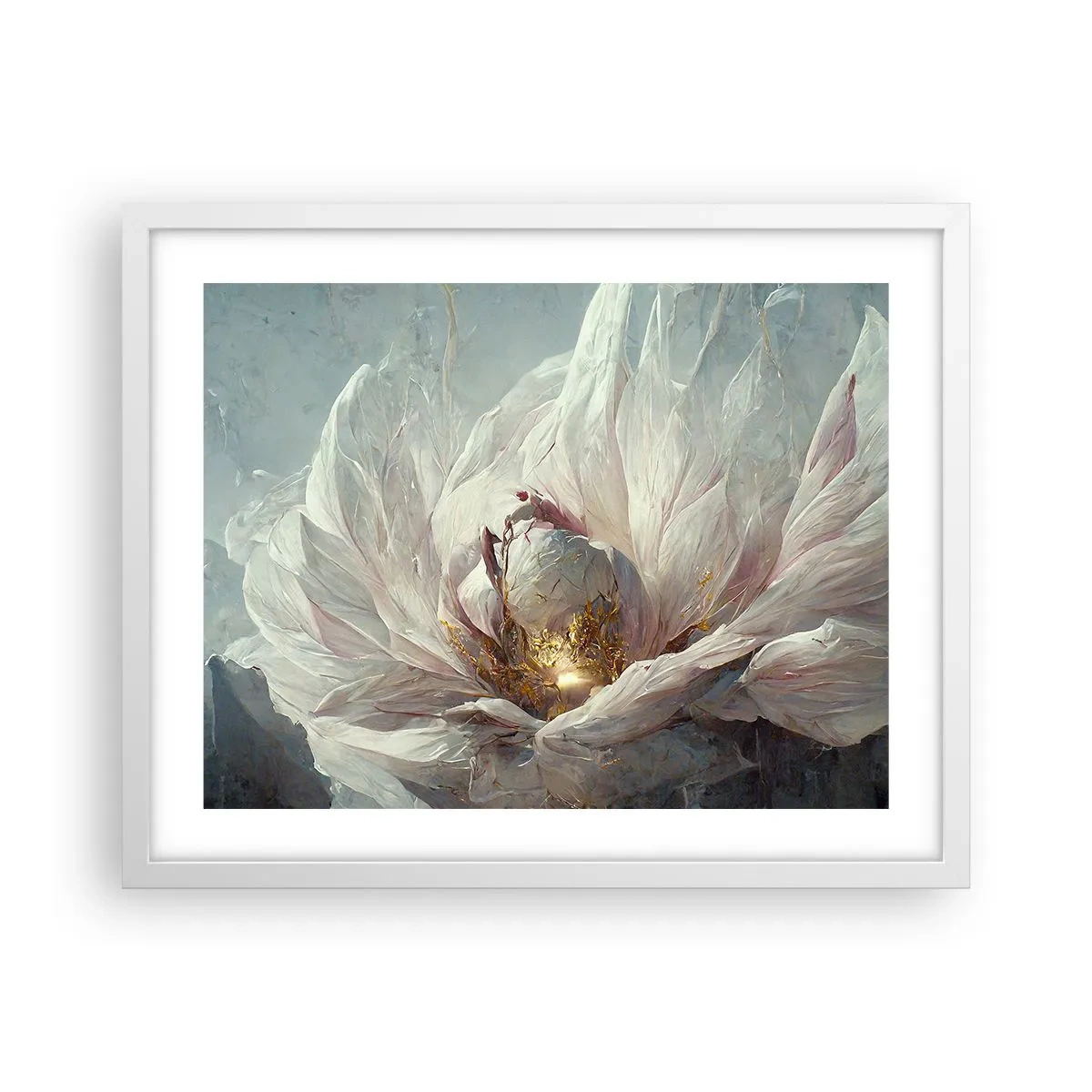 Poster în ramă albă - Înflorește o dată la o sută de ani - 50x40 cm