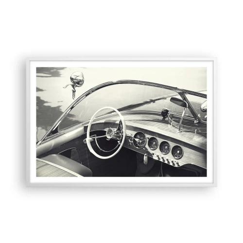 Poster în ramă albă - E timpul pentru cei bogați - 91x61 cm