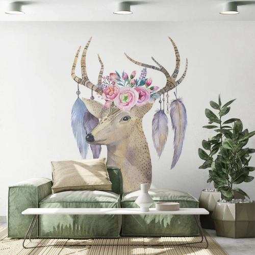 Tapet Autoadeziv Deluxe Sticker - Ghidul sufletului - blând, inocent - Abstracția, Animale, Cerb - 200x140 cm