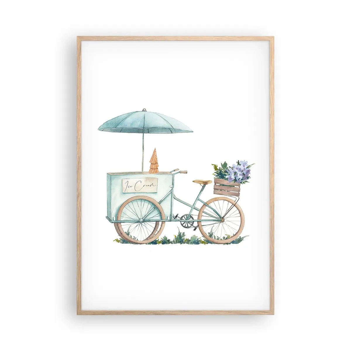 Poster în ramă de stejar deschis - O dulce amintire de vară - 70x100 cm